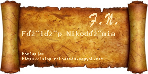 Fülöp Nikodémia névjegykártya